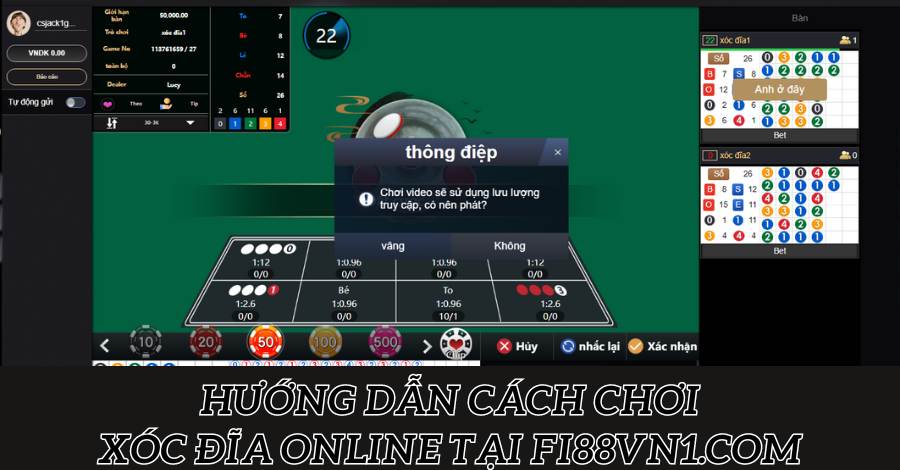 Hướng dẫn cách chơi Xóc đĩa online tại Fi88vn1.com